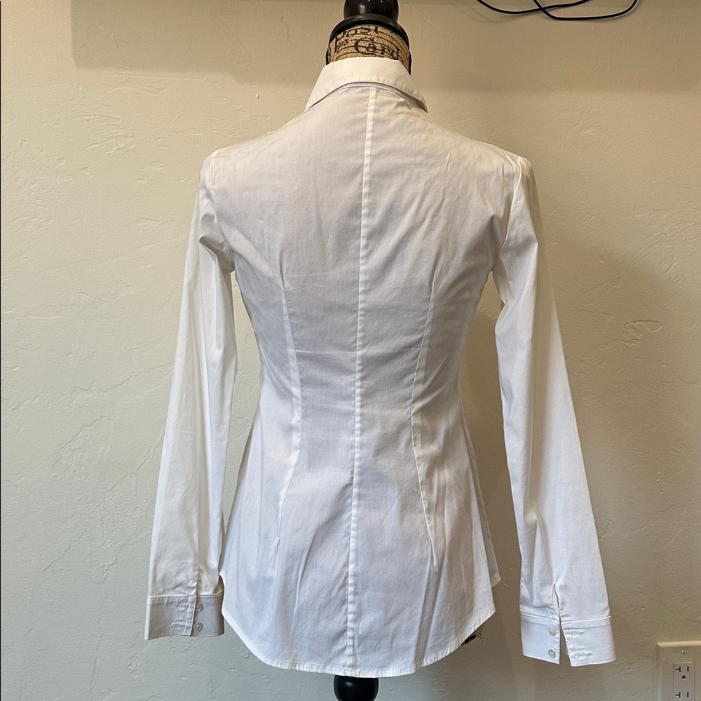 Bailey 44 Crisp White Top w/ sheer pleated panels down front - Picture 6 of 6